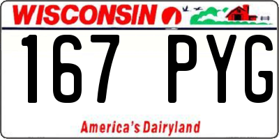 WI license plate 167PYG