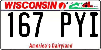 WI license plate 167PYI