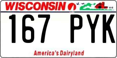 WI license plate 167PYK