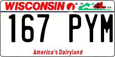 WI license plate 167PYM