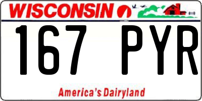 WI license plate 167PYR