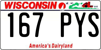 WI license plate 167PYS