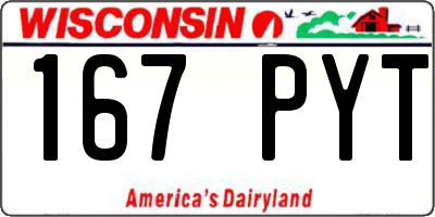 WI license plate 167PYT