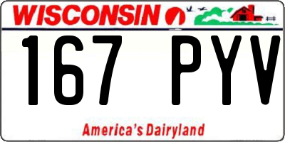 WI license plate 167PYV