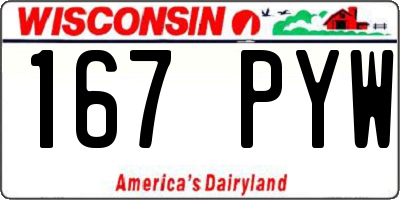 WI license plate 167PYW