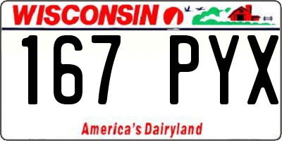 WI license plate 167PYX