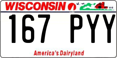WI license plate 167PYY