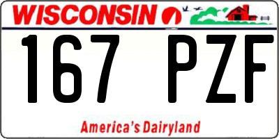 WI license plate 167PZF