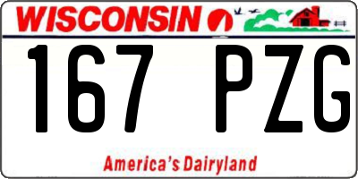WI license plate 167PZG