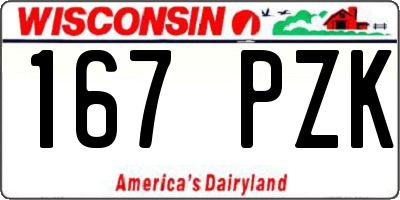 WI license plate 167PZK