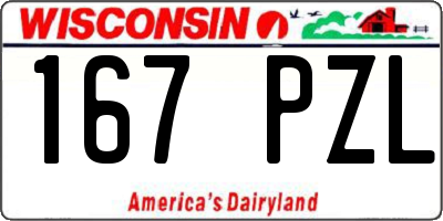 WI license plate 167PZL