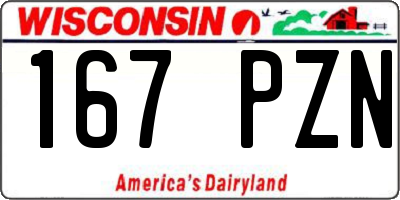 WI license plate 167PZN