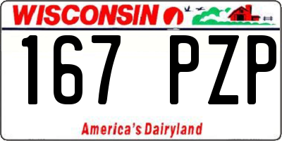 WI license plate 167PZP