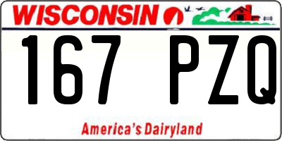WI license plate 167PZQ