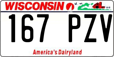 WI license plate 167PZV