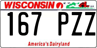 WI license plate 167PZZ