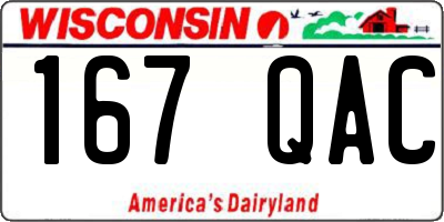 WI license plate 167QAC