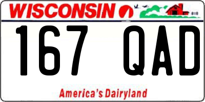 WI license plate 167QAD
