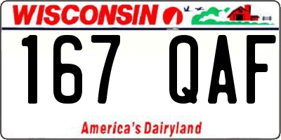 WI license plate 167QAF
