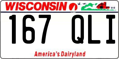 WI license plate 167QLI