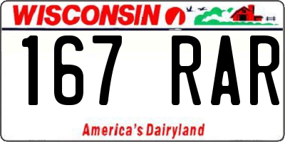 WI license plate 167RAR