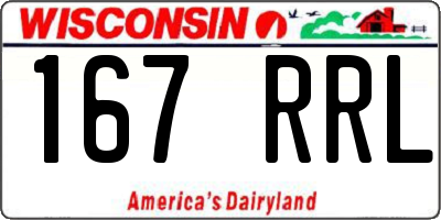 WI license plate 167RRL