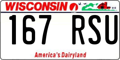 WI license plate 167RSU