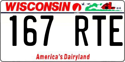 WI license plate 167RTE