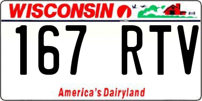 WI license plate 167RTV