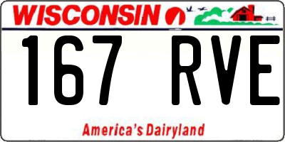 WI license plate 167RVE