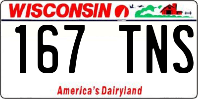 WI license plate 167TNS