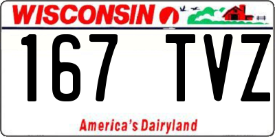 WI license plate 167TVZ
