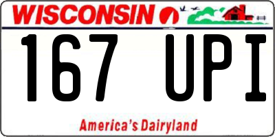 WI license plate 167UPI