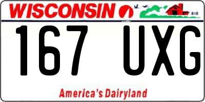 WI license plate 167UXG