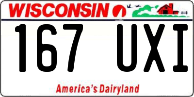 WI license plate 167UXI
