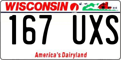 WI license plate 167UXS