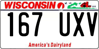 WI license plate 167UXV