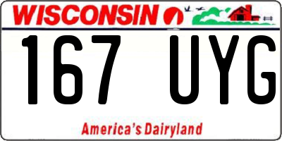 WI license plate 167UYG