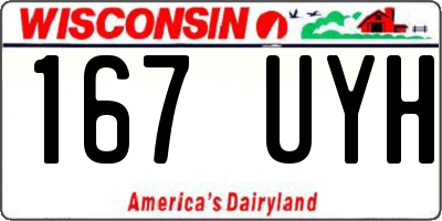 WI license plate 167UYH