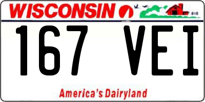 WI license plate 167VEI