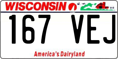 WI license plate 167VEJ
