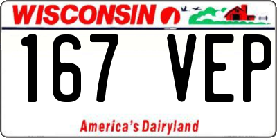 WI license plate 167VEP