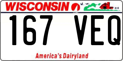 WI license plate 167VEQ