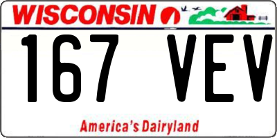 WI license plate 167VEV