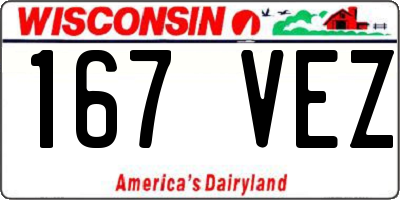 WI license plate 167VEZ