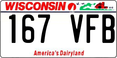 WI license plate 167VFB