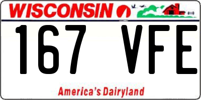 WI license plate 167VFE
