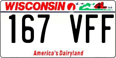 WI license plate 167VFF