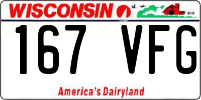 WI license plate 167VFG