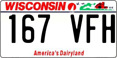 WI license plate 167VFH
